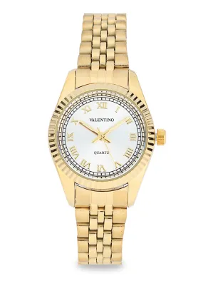 Valentino 20122403-GOLD - SILVER DIAL Stainless Steel Strap Analog Watch for Women