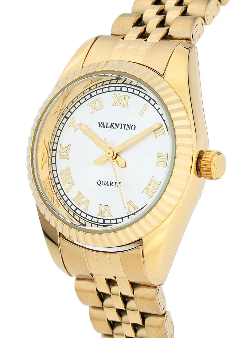 Valentino 20122403-GOLD - SILVER DIAL Stainless Steel Strap Analog Watch for Women