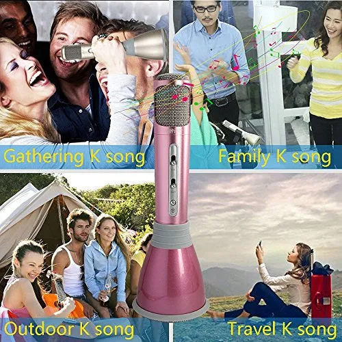 VIGICA K068 Mini KTV Player 2 in 1 Home Karaoke Player Full Metal K Song Microphone With Wireless Bluetooth Speaker Compatible with Android, iPhone, Samsung, other Smartphone