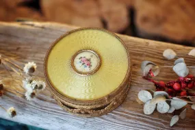 Vintage Brass Floral Jar