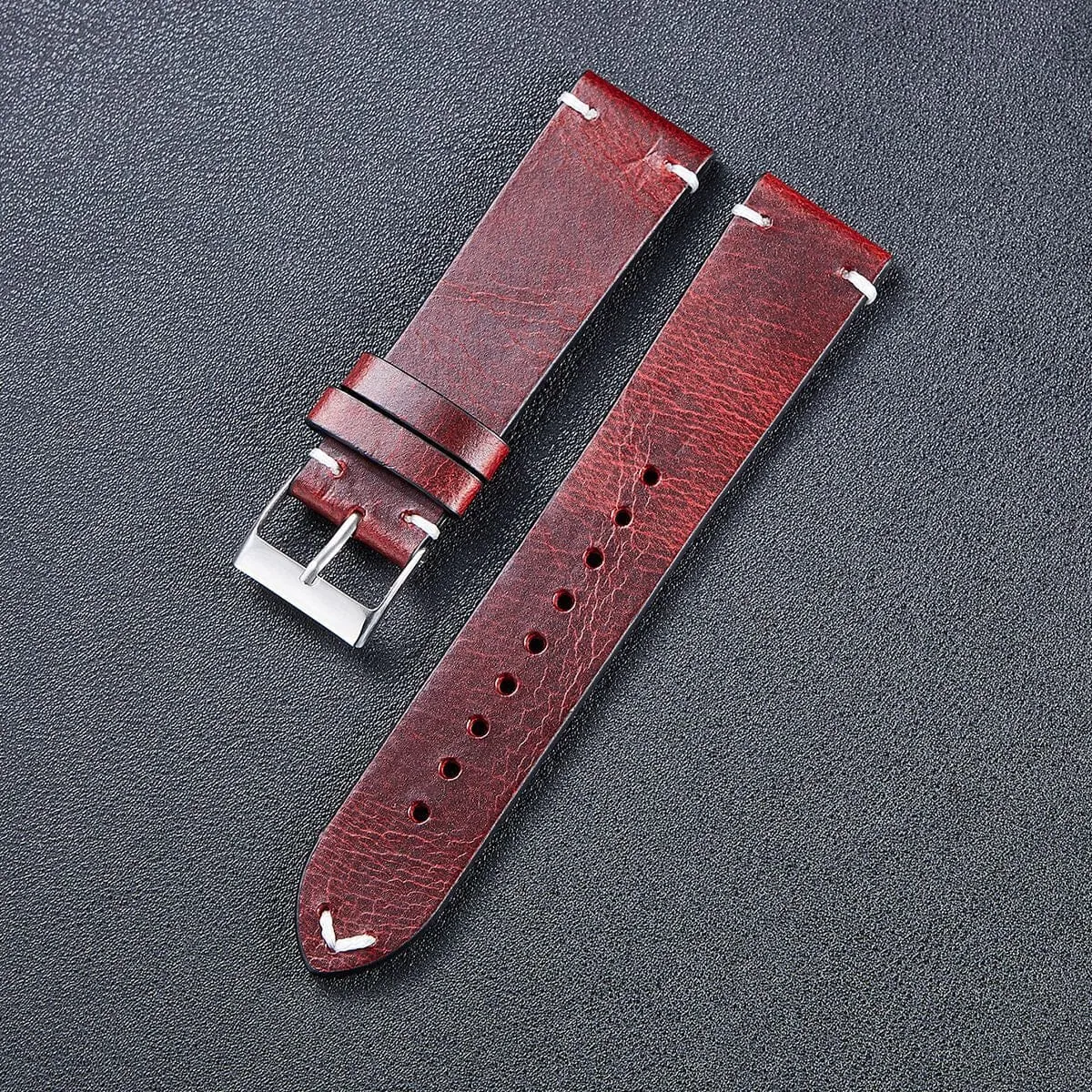 Vintage Oiled Leather Watch Straps Compatible with the Xiaomi Amazfit Smart Watch, Smart Watch 2