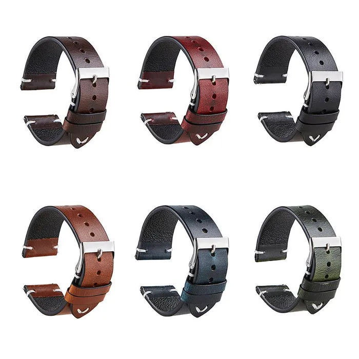 Vintage Oiled Leather Watch Straps Compatible with the Xiaomi Amazfit Smart Watch, Smart Watch 2