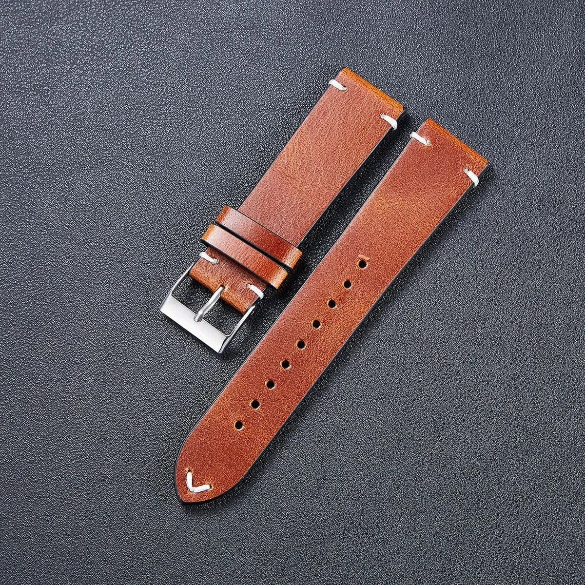 Vintage Oiled Leather Watch Straps Compatible with the Xiaomi Amazfit Smart Watch, Smart Watch 2