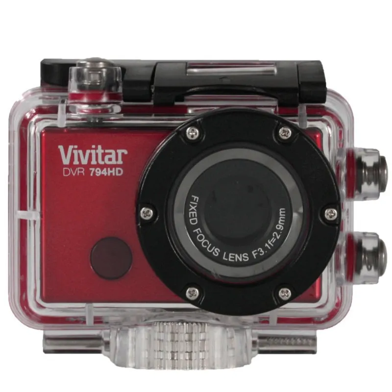 Vivitar DVR794HD 1080p HD Wi-Fi Waterproof Action Camcorder Red with 16GB Accessory Bundle