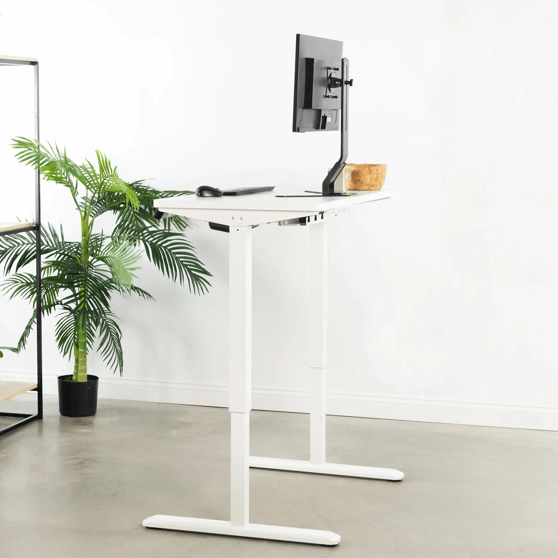 VIVO DESK-KIT-1W4W Electric 43” x 24” Standing  Desk, White Tabletop White Frame