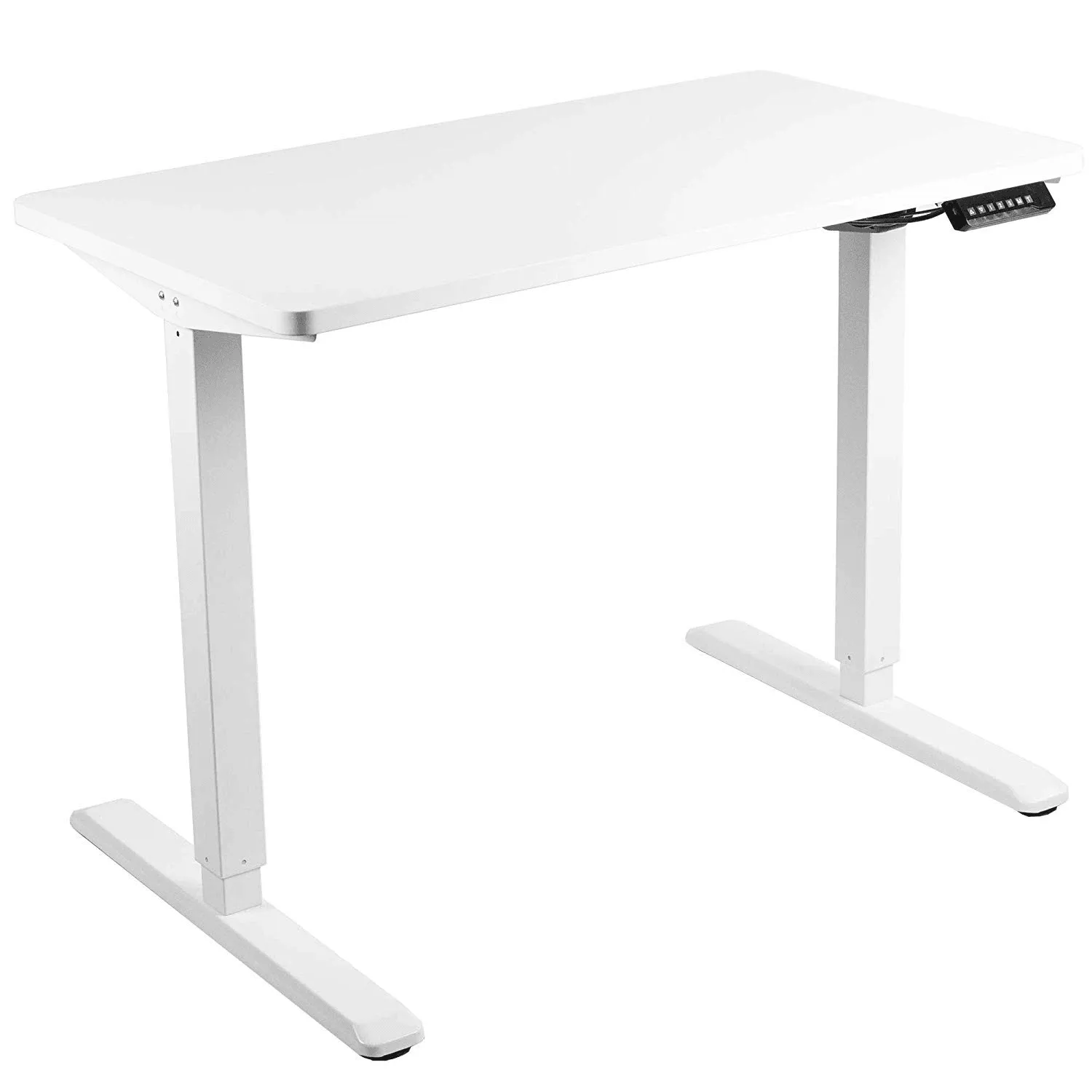 VIVO DESK-KIT-1W4W Electric 43” x 24” Standing  Desk, White Tabletop White Frame