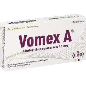 VOMEX A children's suppositories 40 mg 10 pc dimenhydrinate, motion sickness