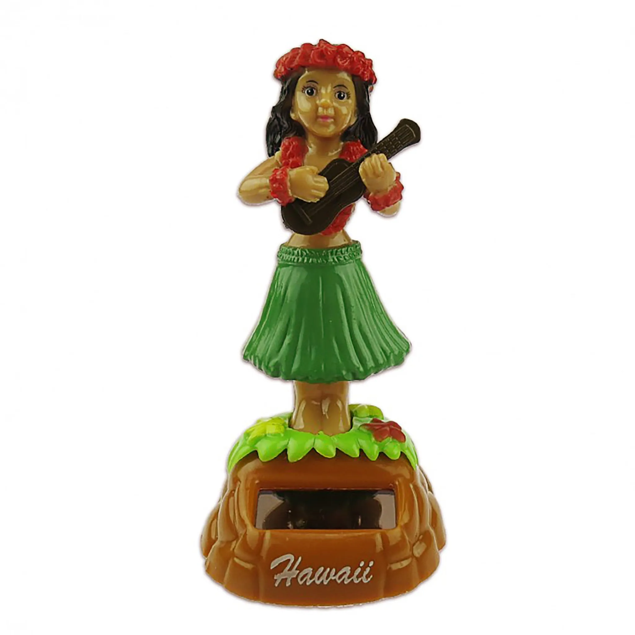 Wahine with Ukulele Solar Dashboard Doll