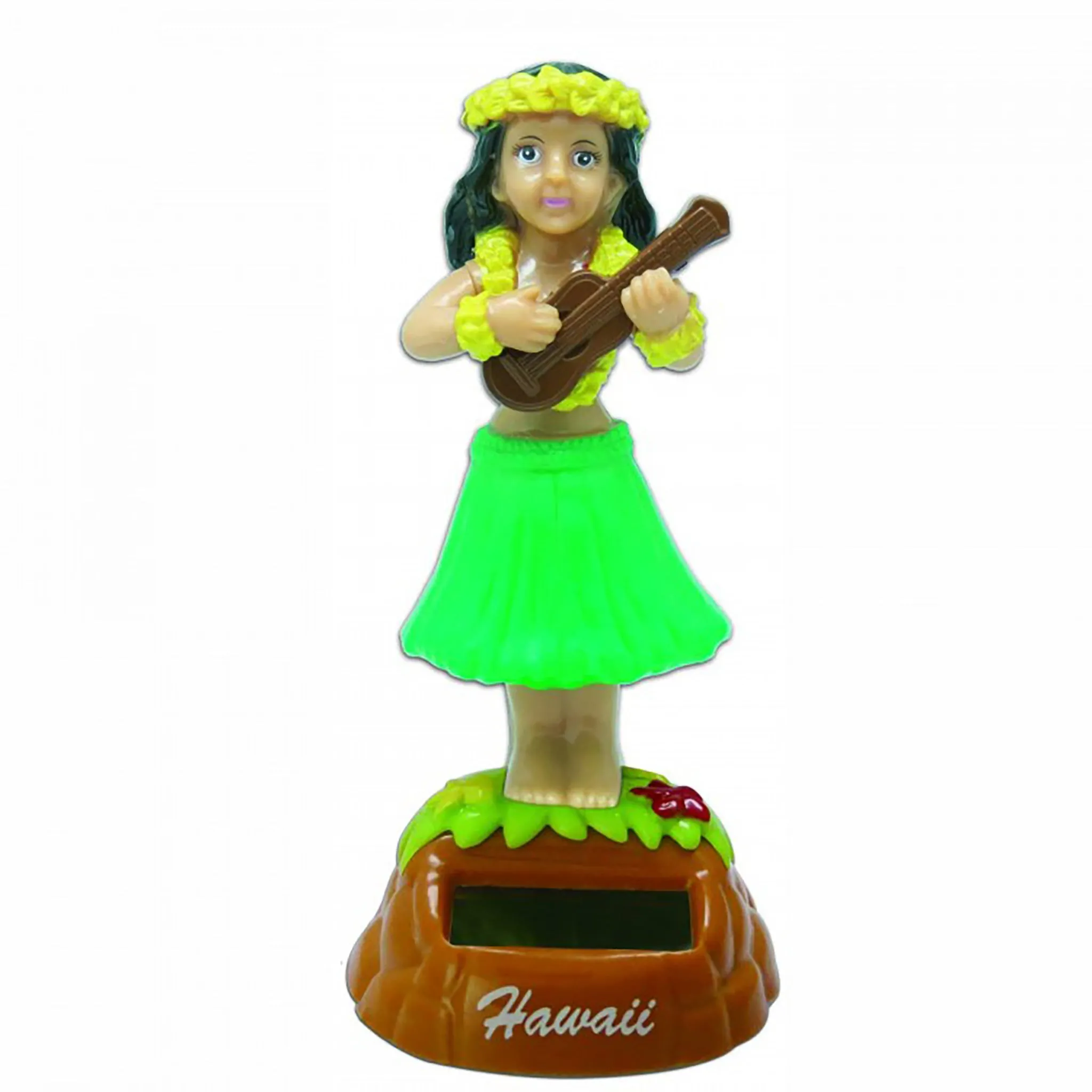 Wahine with Ukulele Solar Dashboard Doll