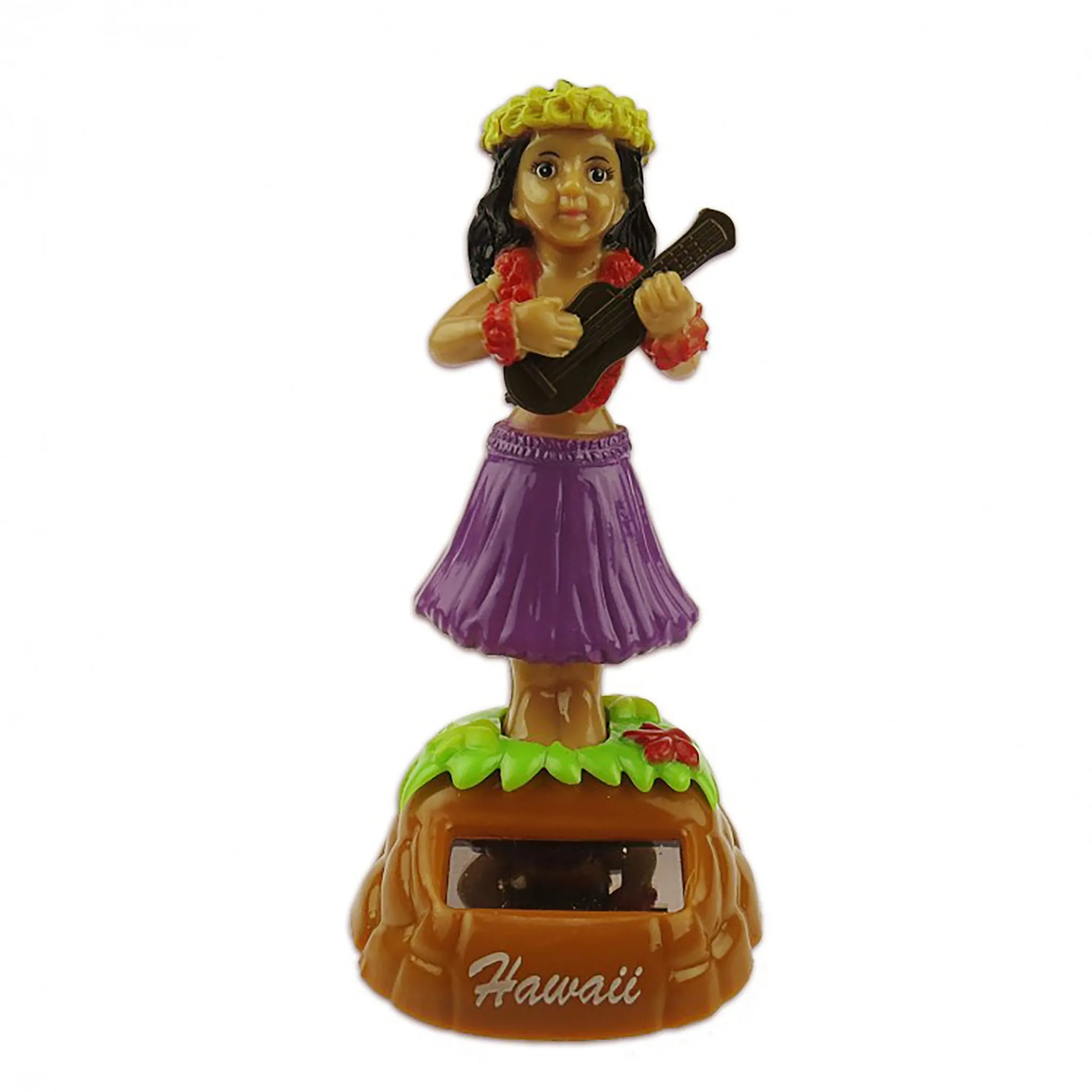 Wahine with Ukulele Solar Dashboard Doll