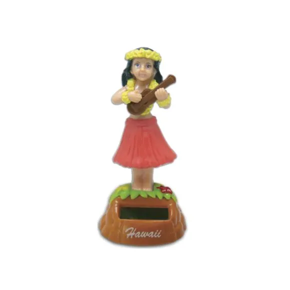 Wahine with Ukulele Solar Dashboard Doll