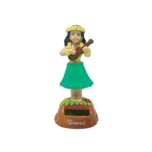 Wahine with Ukulele Solar Dashboard Doll