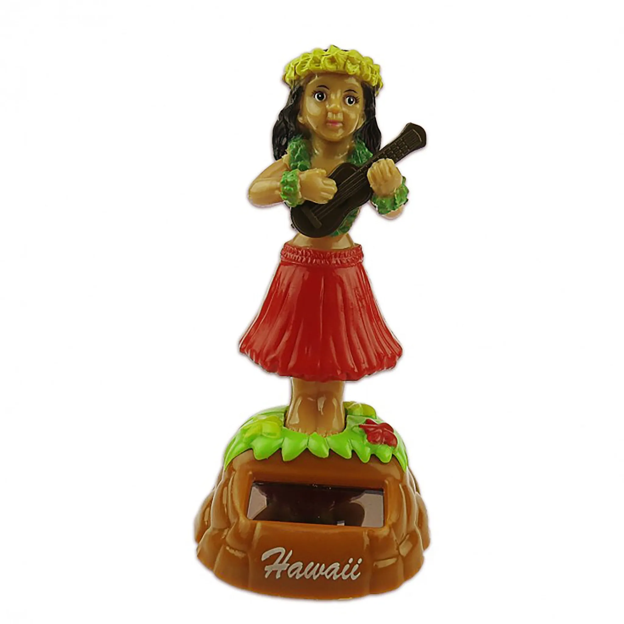 Wahine with Ukulele Solar Dashboard Doll