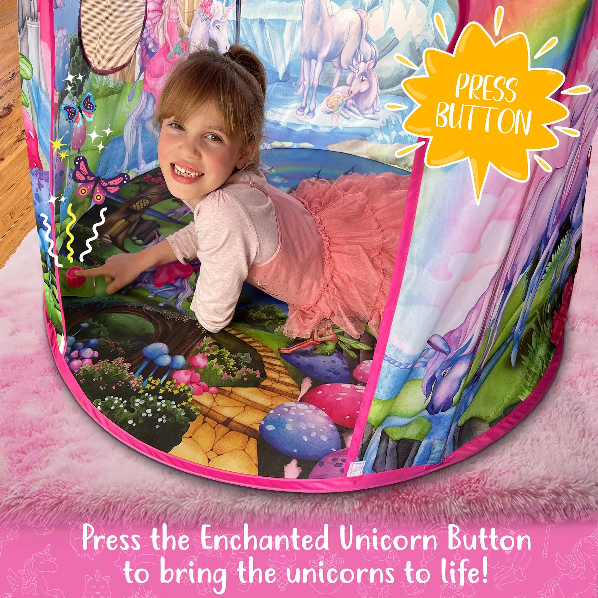 W&O Enchanted Unicorn Play Tent with Magical Sounds Indoor & Outdoor Fun