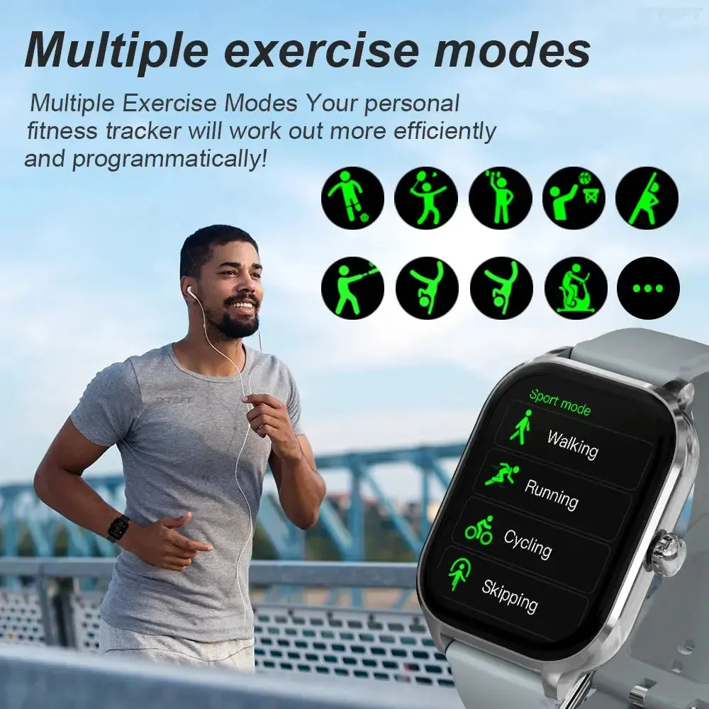 waterproof smartwatch for men and women can make phone calls Sleep monitor and fitness tracker compatible with Android and IOS