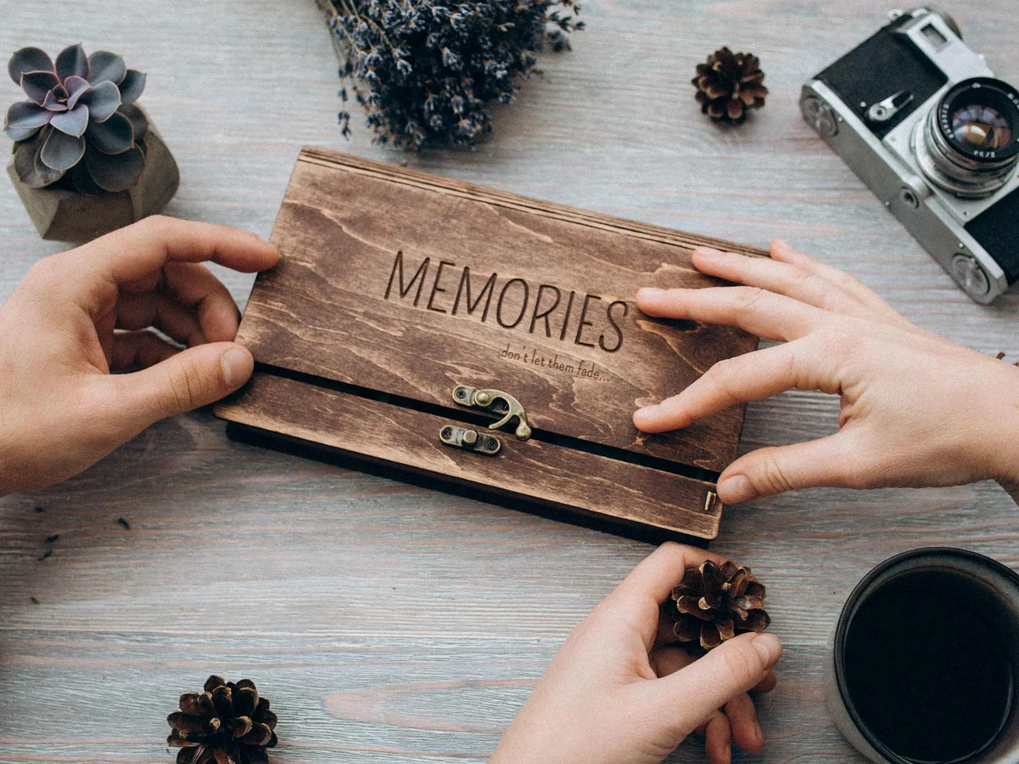 Wedding Photo Box with USB Drive - Wooden Memory Print Box